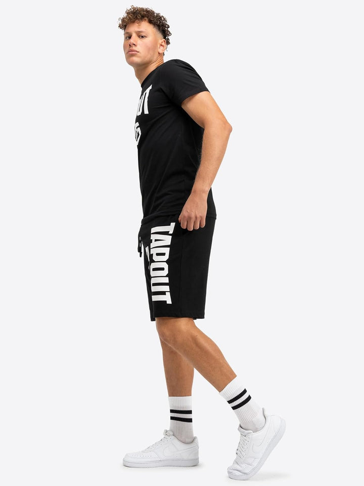 Tapout Herren Shorts Normale Passform Active Basic Shorts M Black/White, M Black/White