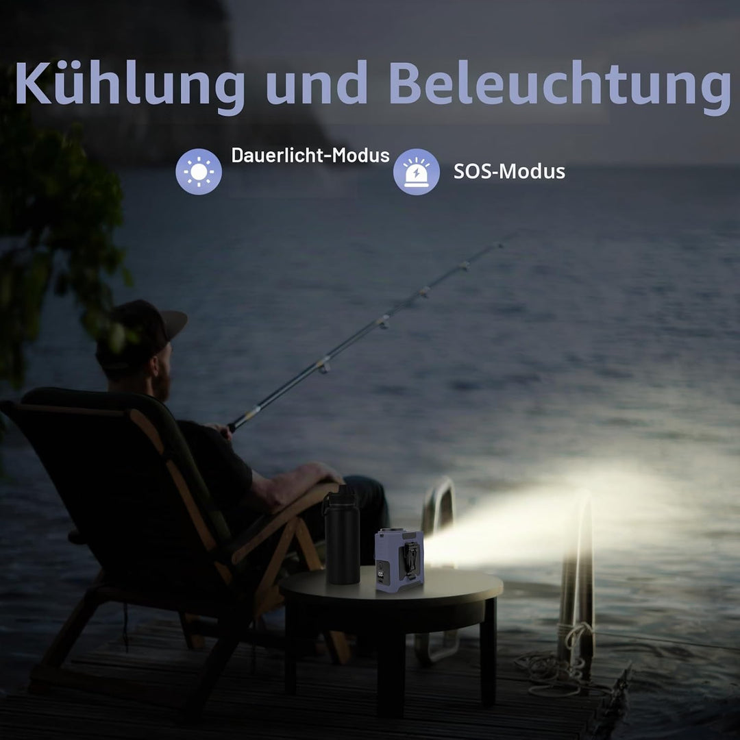 MERTTURM Tragbarer wiederaufladbarer Ventilator für Gürtel/Hals/Clip(16600 U/min Turbostrom), 5 Gesc