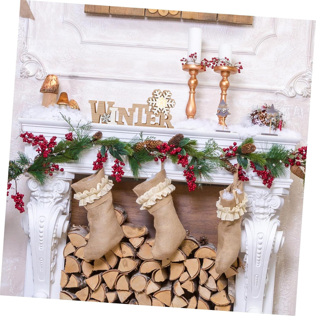 Garneck Holz-Tischdekoration, Winter-Holzschild, LED-Schneeflocke, Mittelstück, freistehend, Holzsch