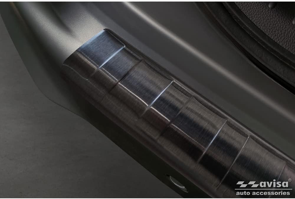 Schwarz Edelstahl Heckstossstangenschutz kompatibel mit Honda Jazz Crosstar Hyrbid 2020- 'Ribs'