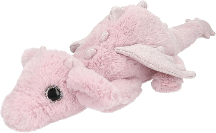 Depesche 14182 Snukis - Kuscheltier Drache in Rosa, mit weichem Fell und rosa Glitzer-Augen, ca. 50
