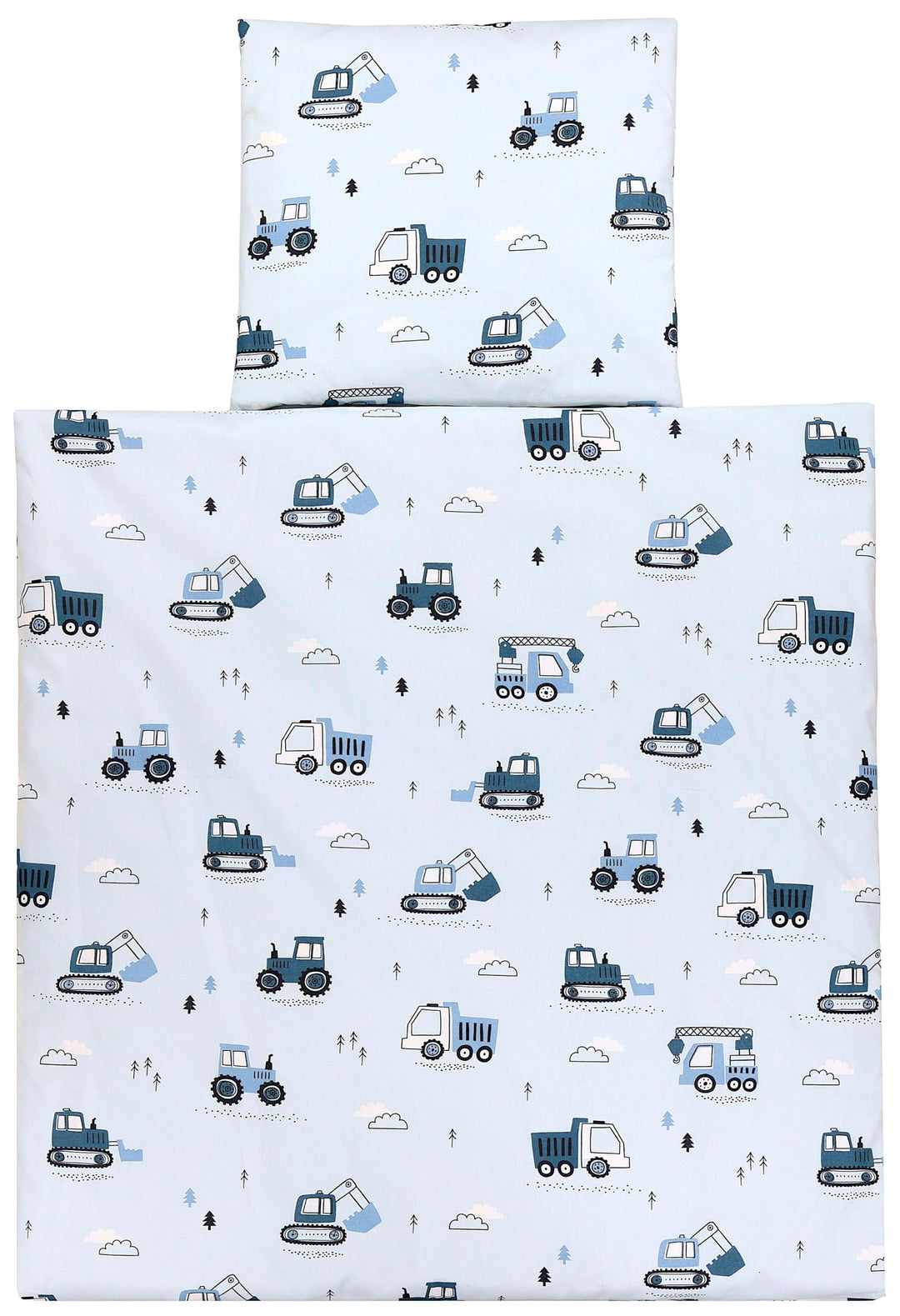 TupTam Unisex Baby Wiegenset 4-teilig Bettwäsche-Set: Bettdecke und Kopfkissen mit Bezug, Farbe: Bau