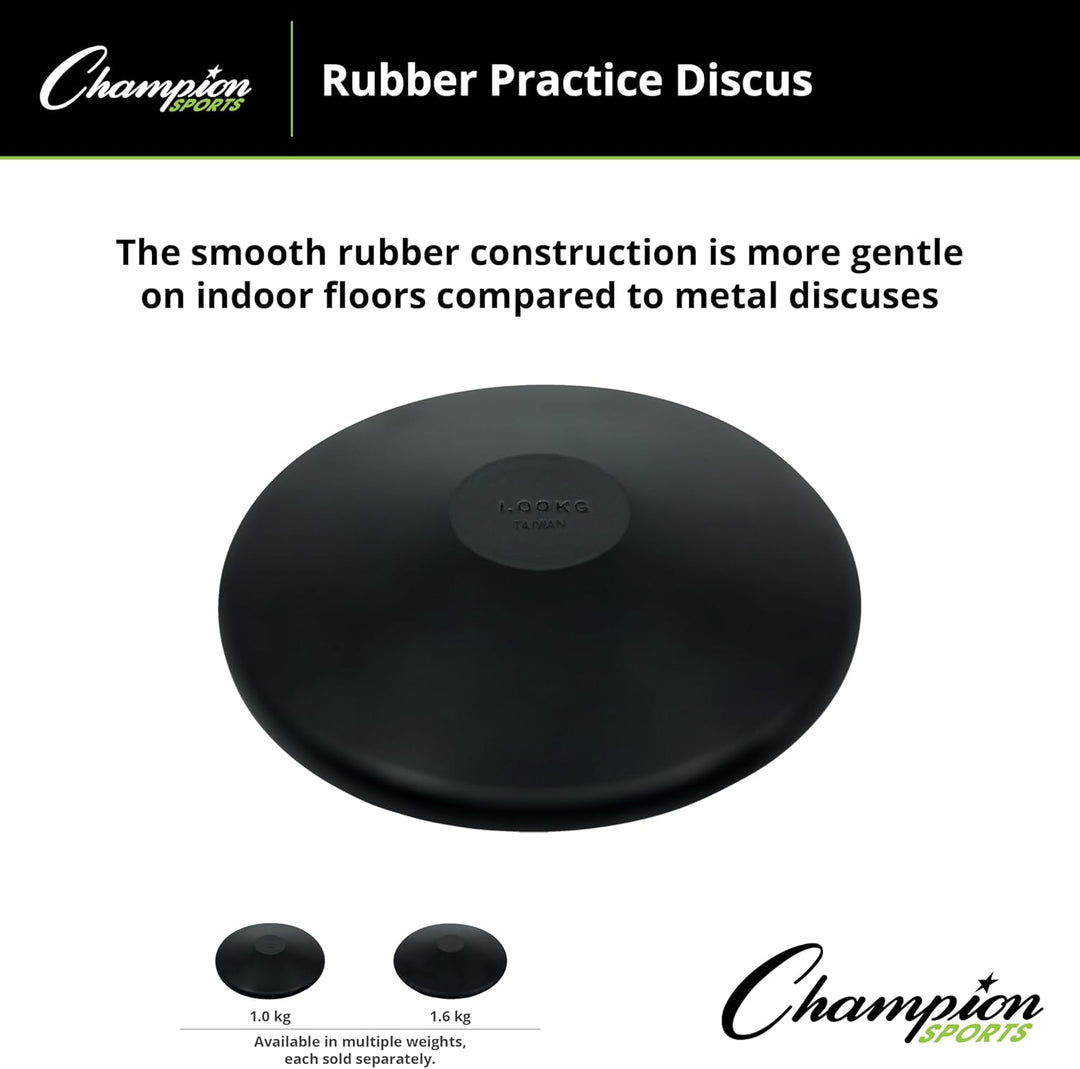 Champion Sports Übungsdiskus aus Gummi, erhältlich in mehreren Gewichten 1,0 kg, 1,0 kg