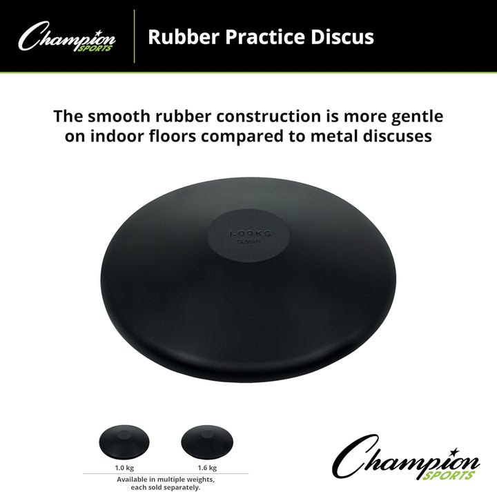 Champion Sports Übungsdiskus aus Gummi, erhältlich in mehreren Gewichten 1,0 kg, 1,0 kg