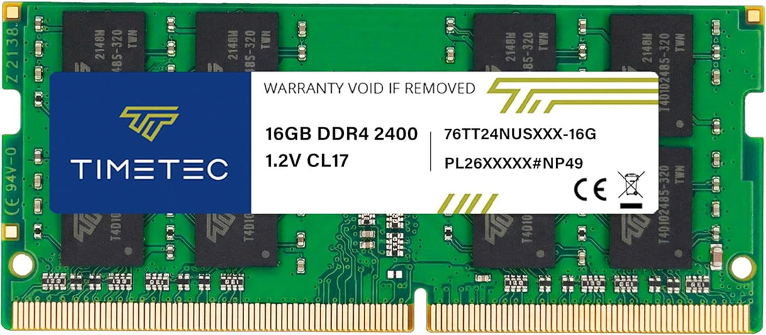Timetec 16GB DDR4 2400MHz PC4-19200 Non-ECC Unbuffered 1.2V CL17 2Rx8 Dual Rank 260 Pin SODIMM Lapto