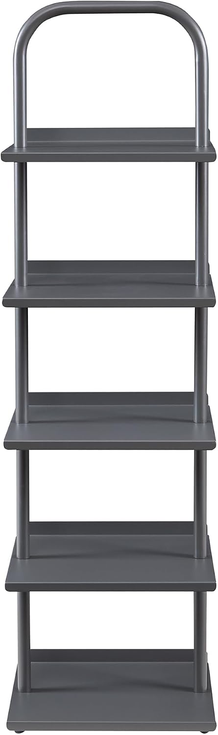 [en.casa] Schuhregal schmal Poytya mit 5 Ebenen Metall 119 x 34 x 32 cm Schuhständer für 5 Paare Sch