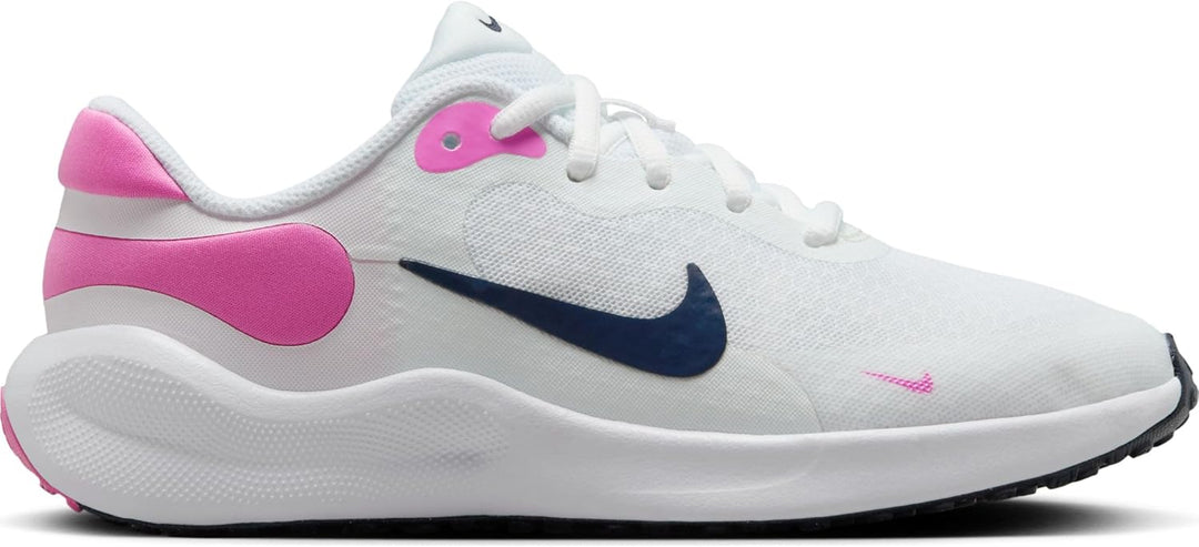 Nike Unisex Kinder Revolution 7 (Gs) Sportschuh White Midnight Navy Playful Pink 32 EU, White Midnig