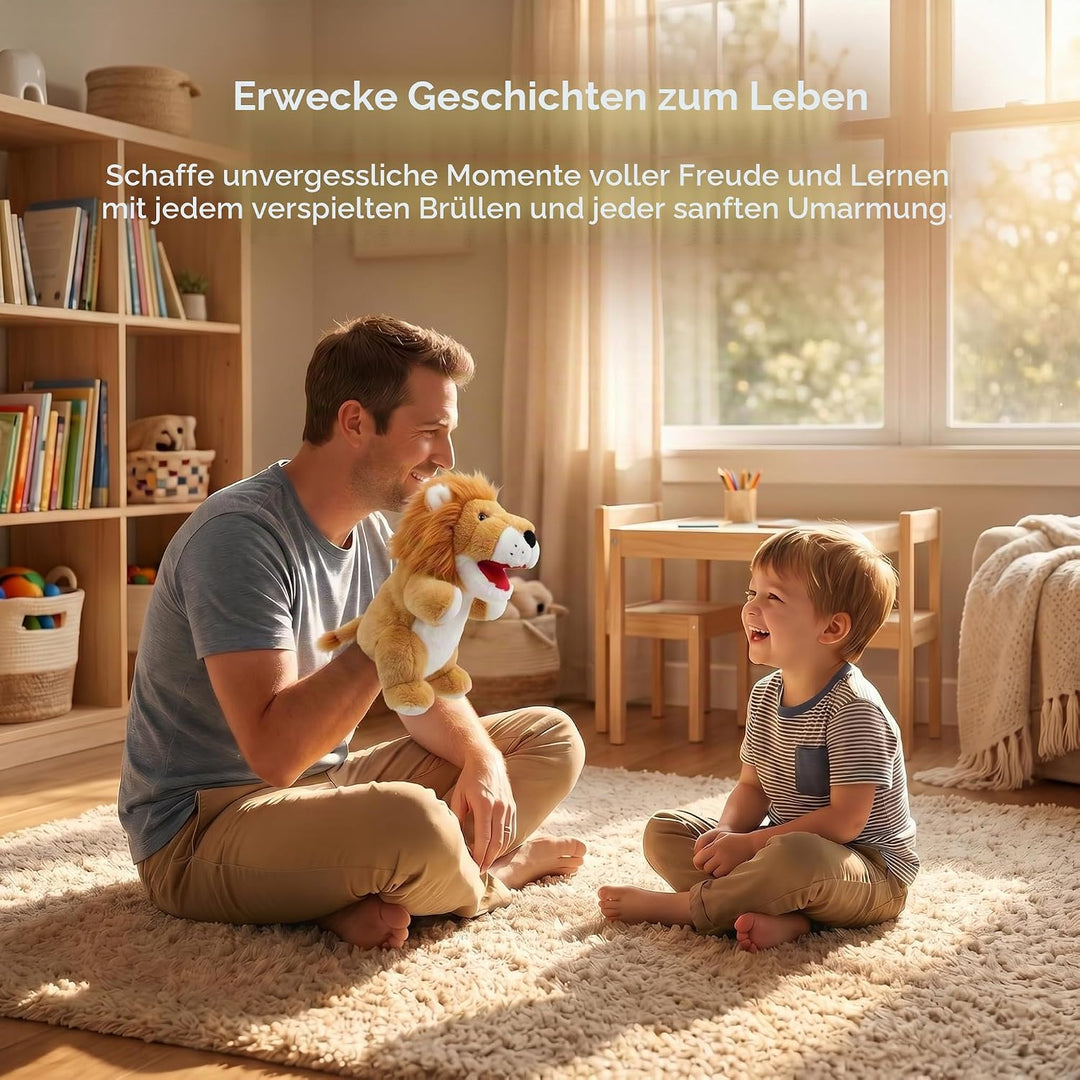2026 Tierhandpuppen für Kinder,Kleinkind enthält Wolf,Tiger,Löwe,AFFE und bewegliche offene Münder,p