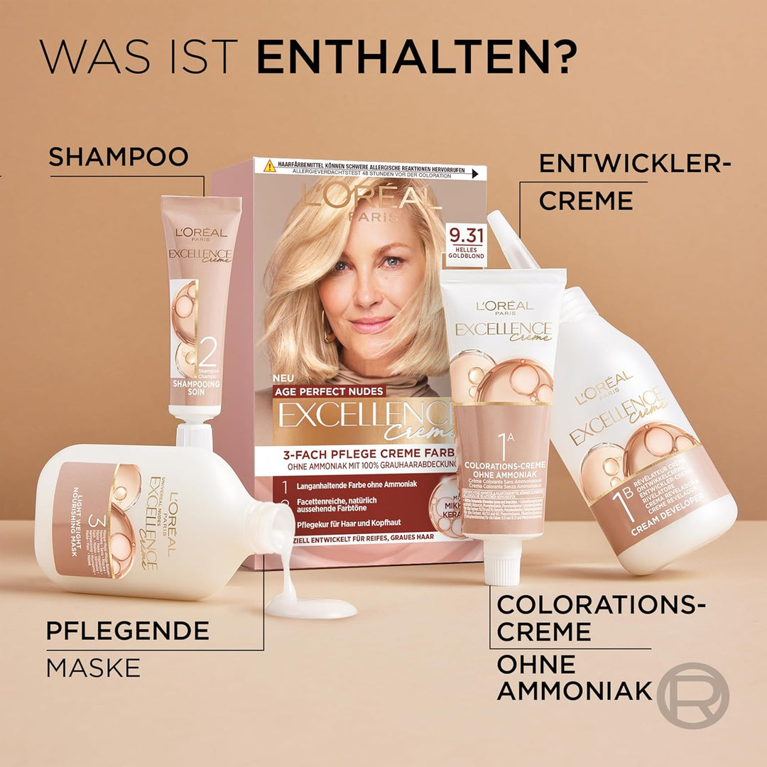 L'Oréal Paris Excellence Creme Age Perfect Nudes 10.13 Sehr Helles Strahlendes Blond
