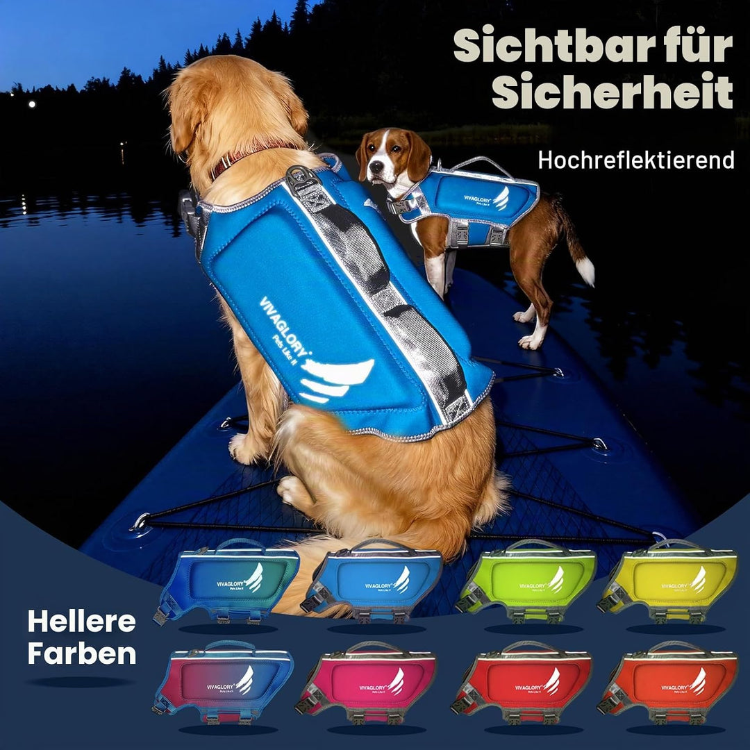 VIVAGLORY Leichte Rettungsweste für Hunde, Haustiere Lebensretter Hautfreundliche Neopren für Mittel