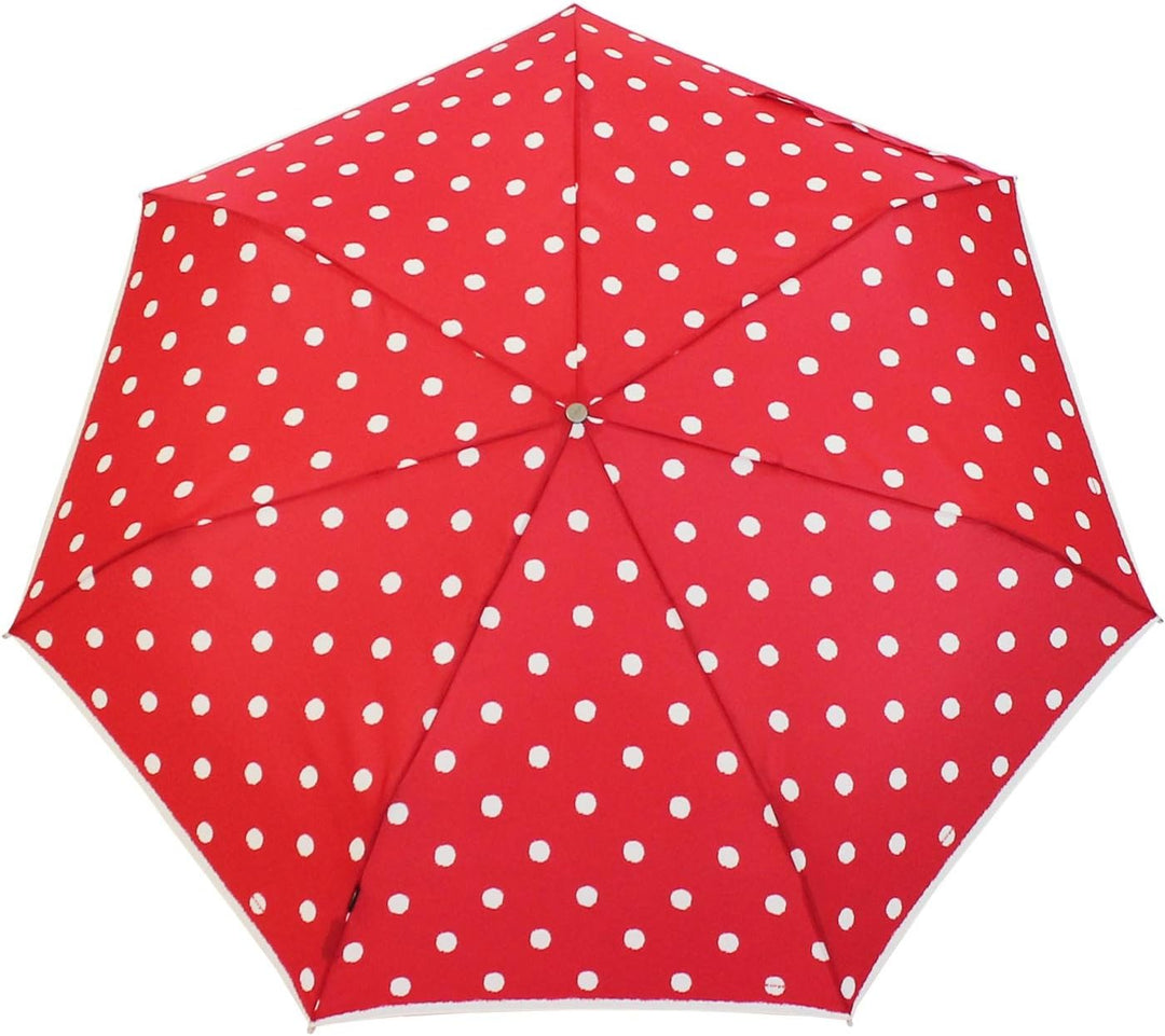 Knirps Regenschirm Slim Duomatic - klein und leicht mit Auf-Zu Automatik - Dot Art red, Dot Art Red