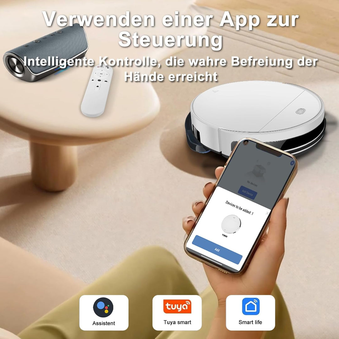 Saugroboter mit Wischfunktion bis zu 5500 Pa Anti-Tangle-Seitenbürste White-1, White-1