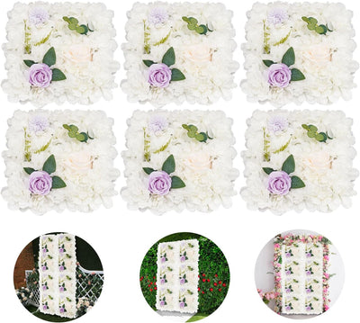 SABUIDDS 6 Stück Künstliche Blumenwand künstliche Blumen, 38×38cm, Dahlie, Champagnerrose und Chrysa