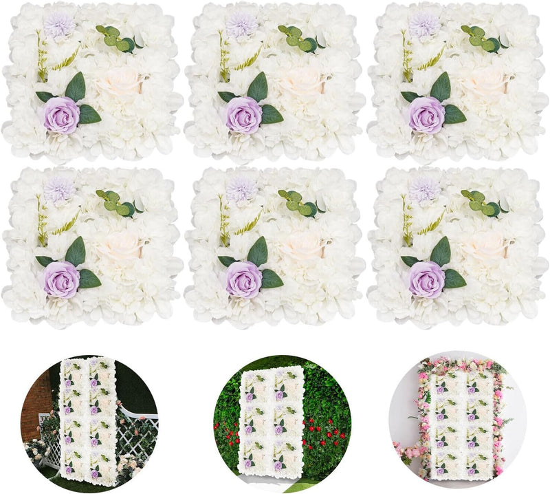 SABUIDDS 6 Stück Künstliche Blumenwand künstliche Blumen, 38×38cm, Dahlie, Champagnerrose und Chrysa