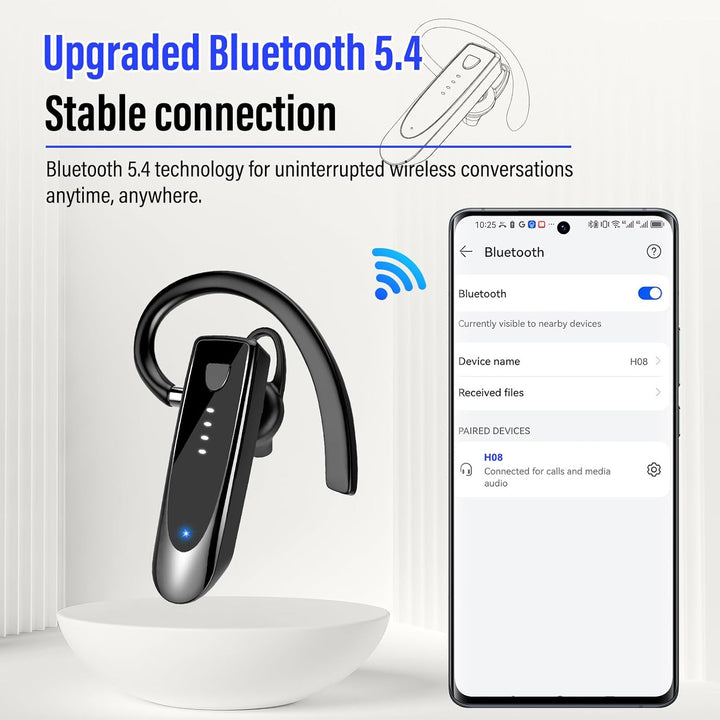 Atheewon Bluetooth Headset Wireless Freisprech Telefon mit Headset mikrofon Freisprech-Bluetooth-Ohr