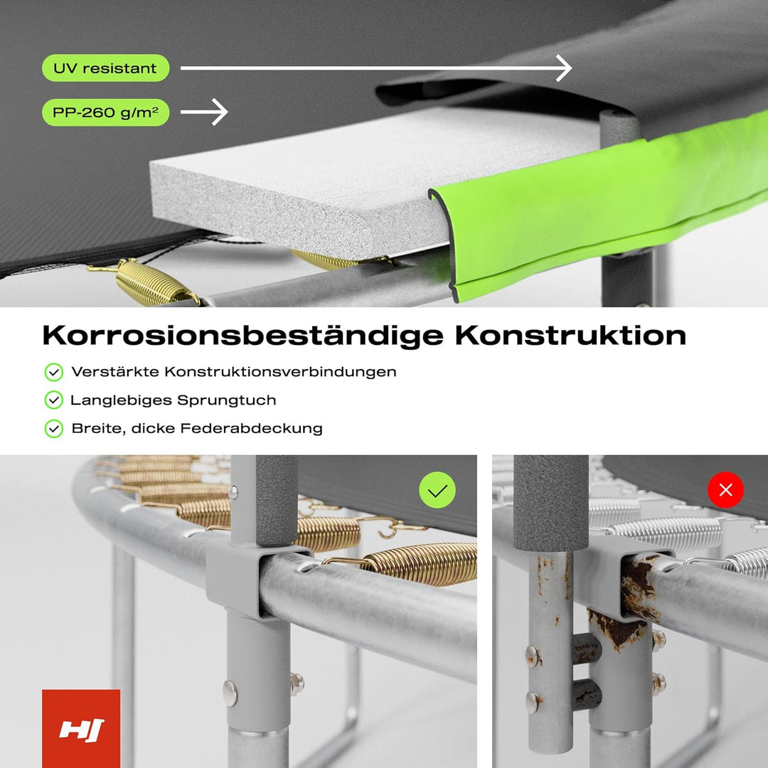 Hop-Sport Trampolin Outdoor - Ø 244/305/366/427/488 cm - Trampolin mit aussenliegenden Sicherheitsne
