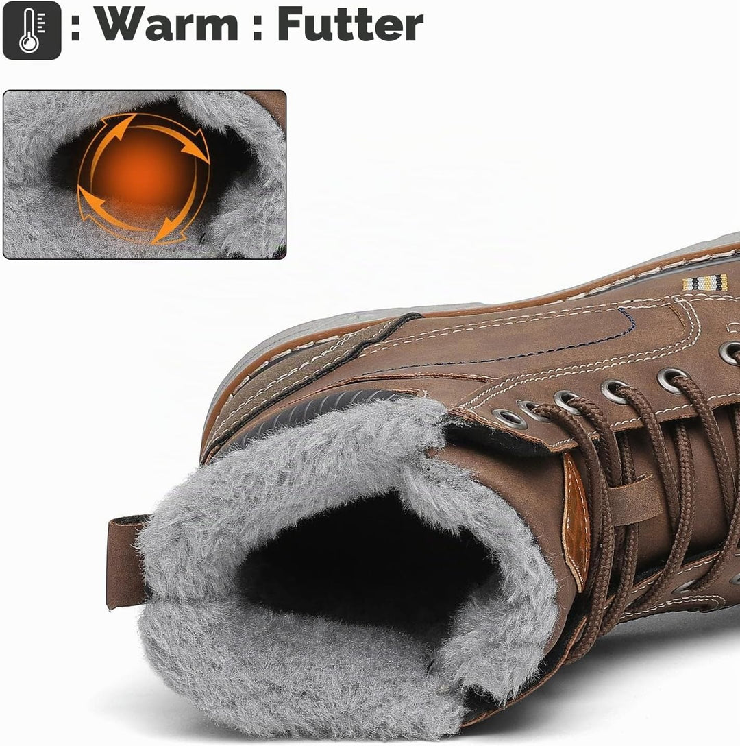Mishansha Unisex Winterschuhe Winterstiefel mit Warm Gefüttert, Gr. 36-48 39 EU Kaffee Braun, 39 EU