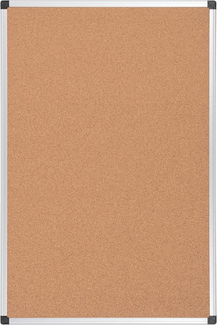 Bi-Office Korktafel Maya Mit Aluminiumrahmen und Hochwertiger Naturkorkoberfläche, Pinnwand, 90 x 60