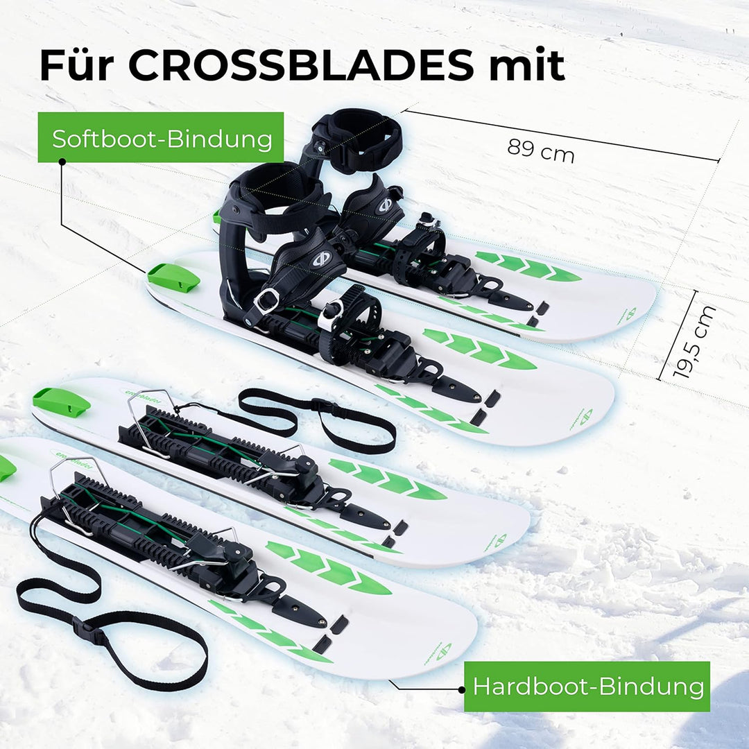 Crossblades Harscheisen Schneeschuhe Schwarz I 3in1 Schneeschuh zum Steigen, Fahren & Gleiten I Welt