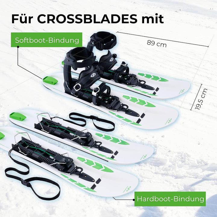 Crossblades Harscheisen Schneeschuhe Schwarz I 3in1 Schneeschuh zum Steigen, Fahren & Gleiten I Welt