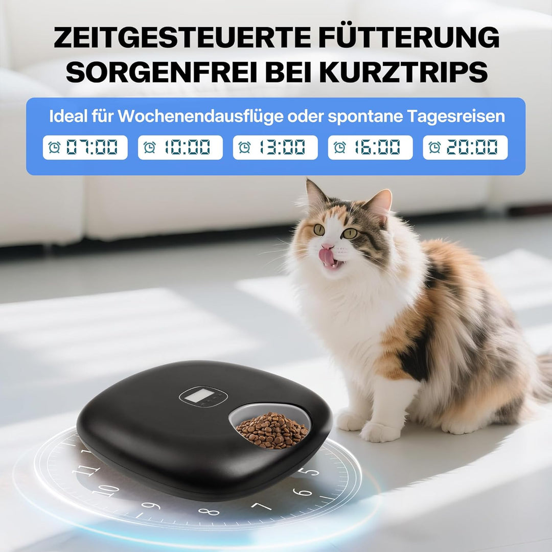 Pet Prime Futterautomat für Katzen (Nassfutter) – 6 Mahlzeiten, Intellegenter automatischer Feeder,