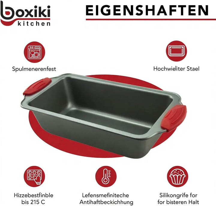 Kastenform - Premium Antihaft-Kastenform aus Stahl von Boxiki Kitchen | Professionelle Antihaft-Back
