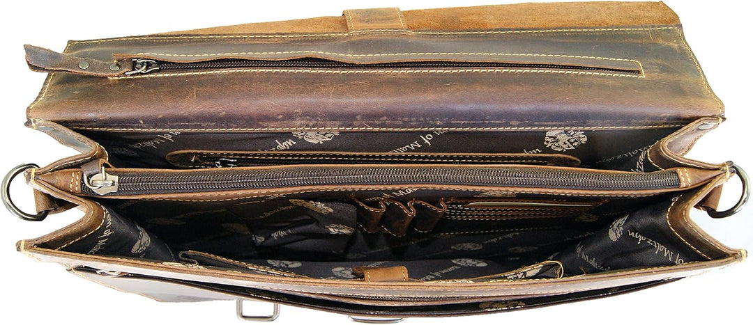 Freiherr von Maltzahn Aktentaschen Laptoptasche SHATTERHAND, 41 cm, braun, Western-Leder, L251 + Led