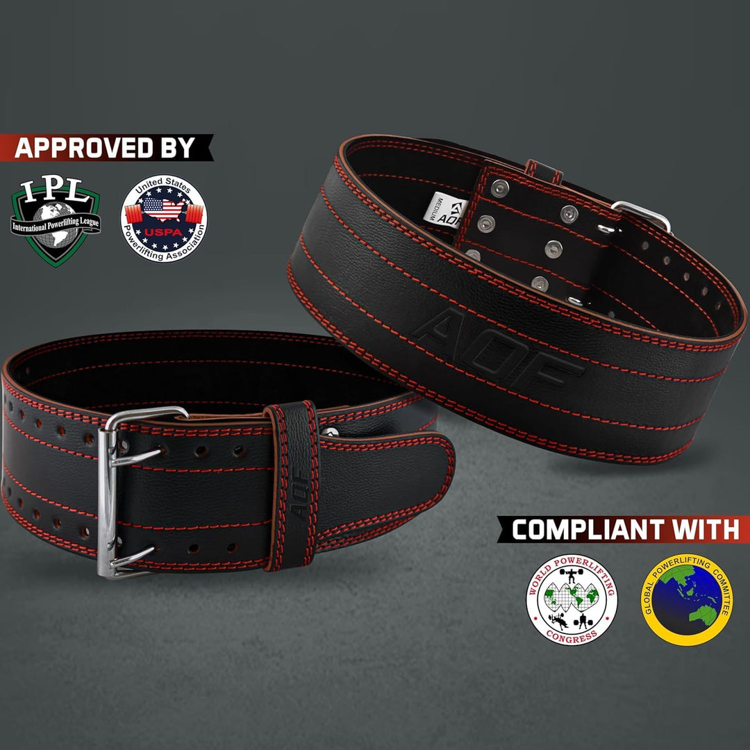 AQF Gewichthebergürtel Herren - 6mm 100% Echtem Leder Trainingsgürtel - Rückenstützgürtel Gym Liftin