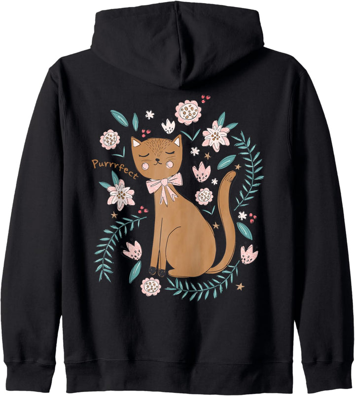 Schnurrende Süsse Kitty Katzen Katzen Mama Geburtstag Damen Kapuzenjacke