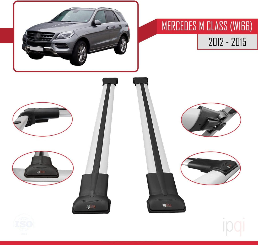 RE&AR Tuning Für Mercedes ML W164 2005-2011 Dachträger Aluminium Grau 2 TLG