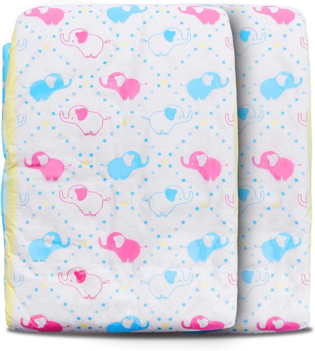 LittleForBig Gedruckten Erwachsenen Slip Windeln 2 Stück-Kleine Elefanten L, L
