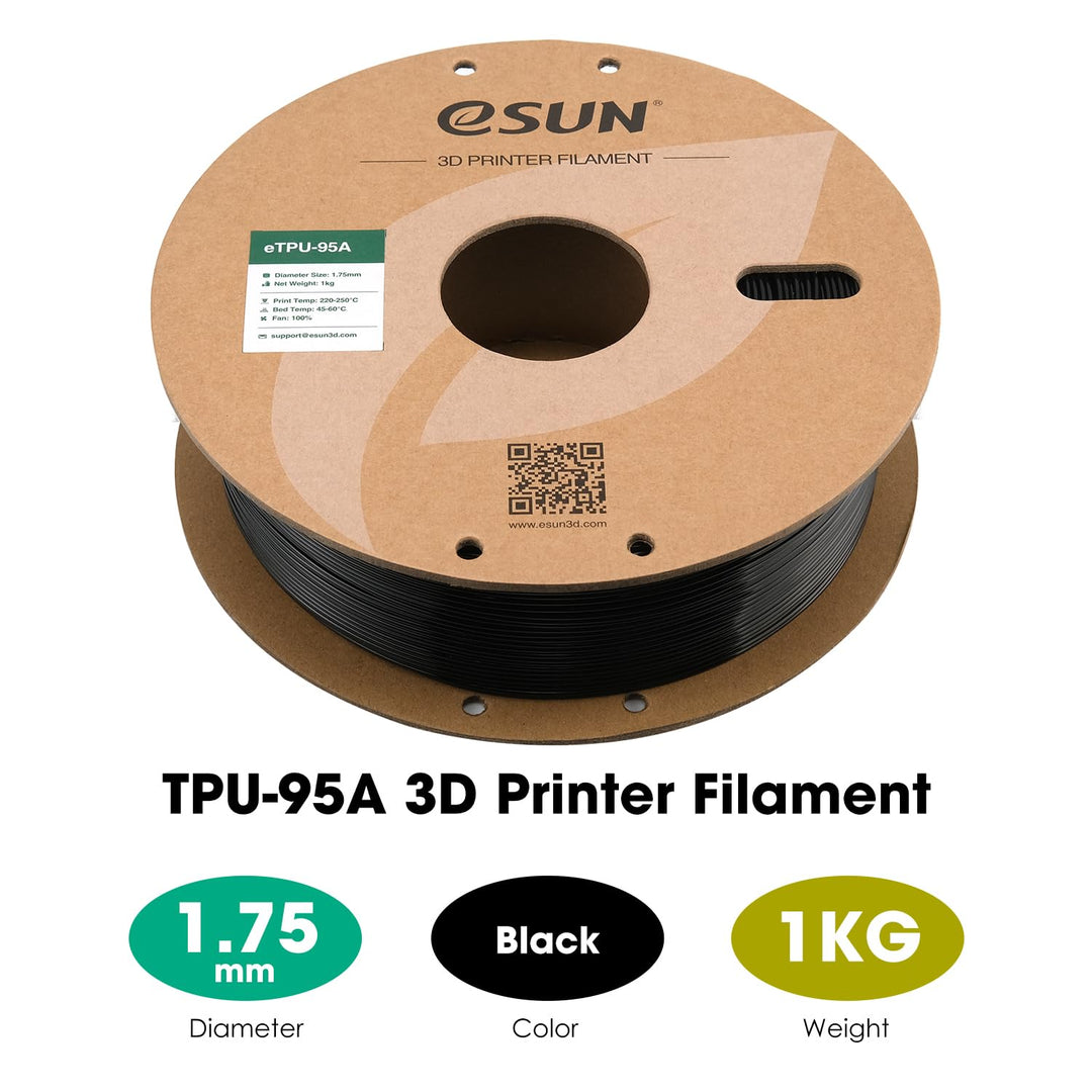 eSUN Flexibles TPU Filament 1.75mm, 3D Drucker Filament TPU-95A, Massgenauigkeit +/- 0.05mm, 1kg Spu