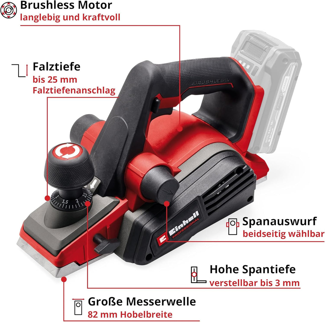 EINHELL PROFESSIONAL Akku-Hobel TP PL 18/3 Li BL Kit (1x 4,0 Ah)