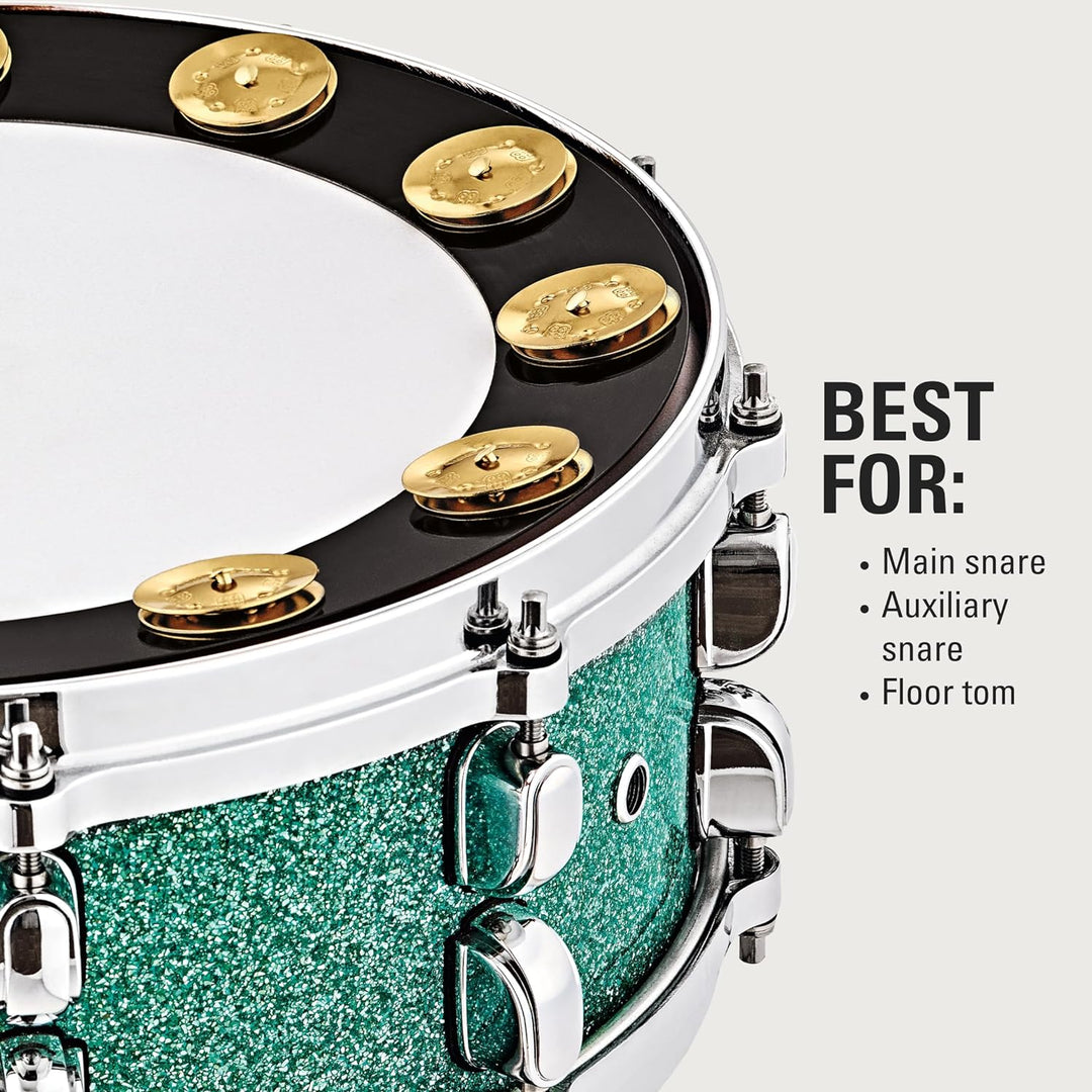 Meinl Cymbals Backbeat Pro Tamburin — 14 Zoll (35,56cm) Messing Ring mit Messing Glöckchen für Snare