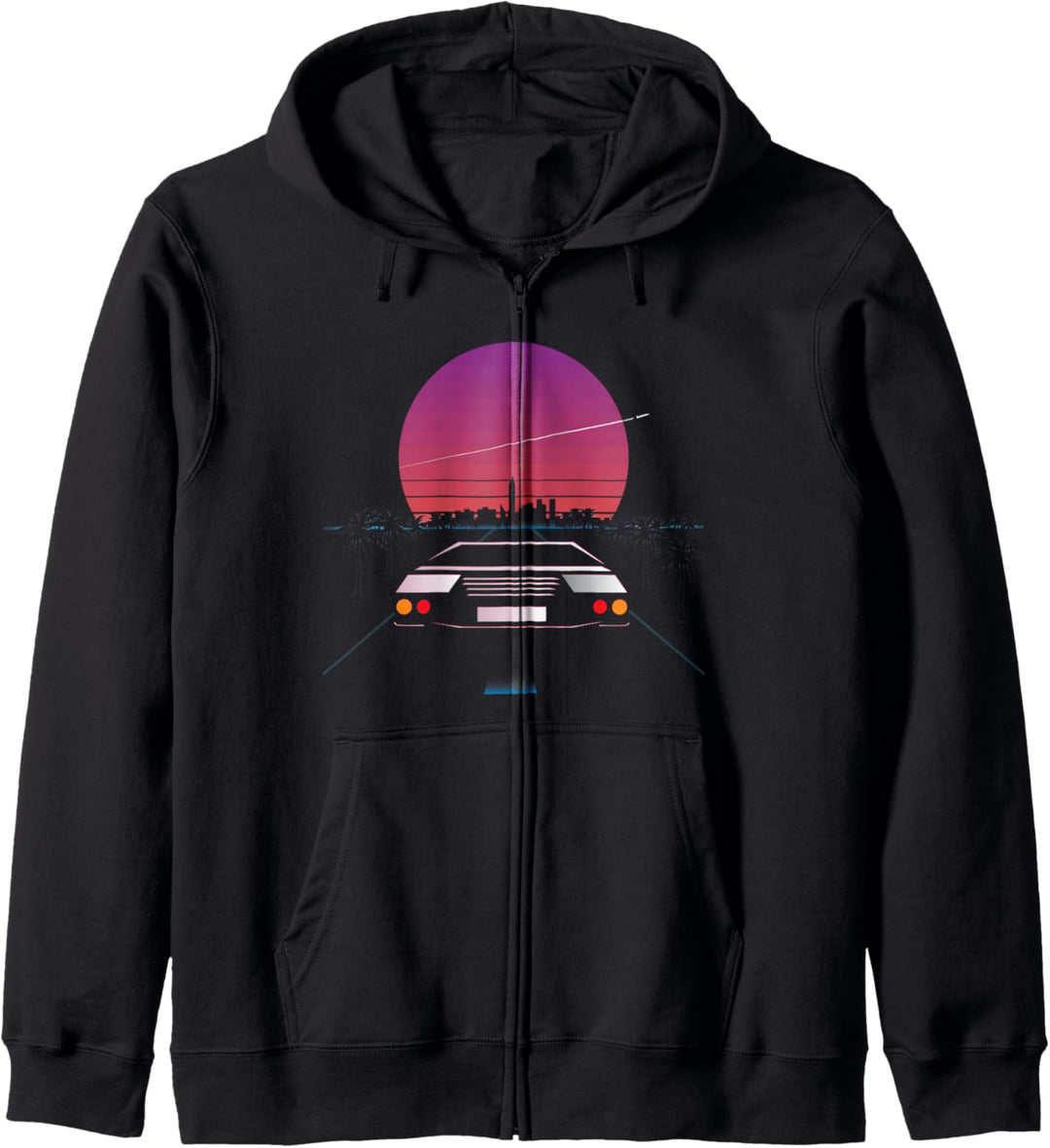 Sportwagen Retrowave Synthwave Ästhetik Kapuzenjacke