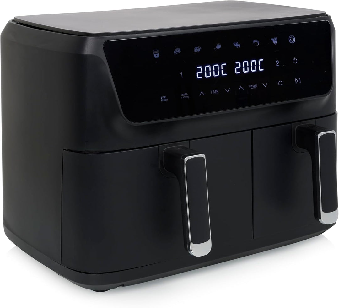 Princess Doppelkorb Heissluftfritteuse mit Digitaldisplay, 11 L Gesamtvolumen, 2 Körbe (6,5 L & 4,5
