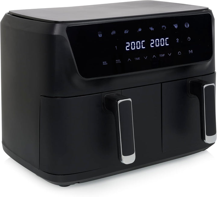 Princess Doppelkorb Heissluftfritteuse mit Digitaldisplay, 11 L Gesamtvolumen, 2 Körbe (6,5 L & 4,5