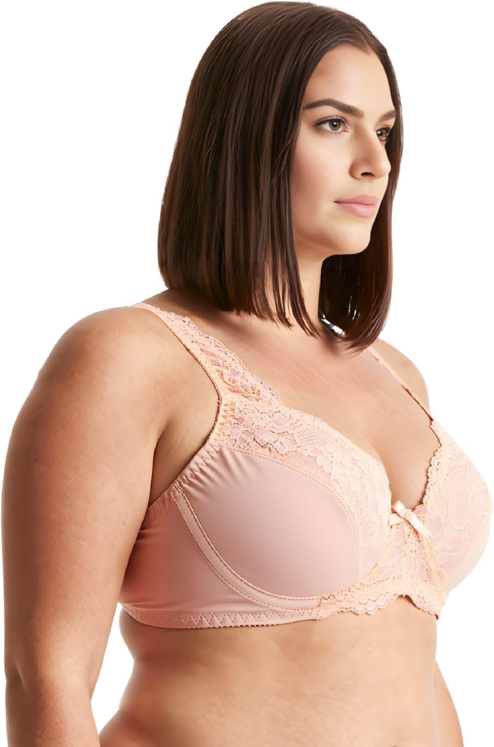 Curve Muse Damen Minimizer BH Ungefüttert Bügel Spitzenstickerei - 2er Pack 75C Nude,black(2 Pack),