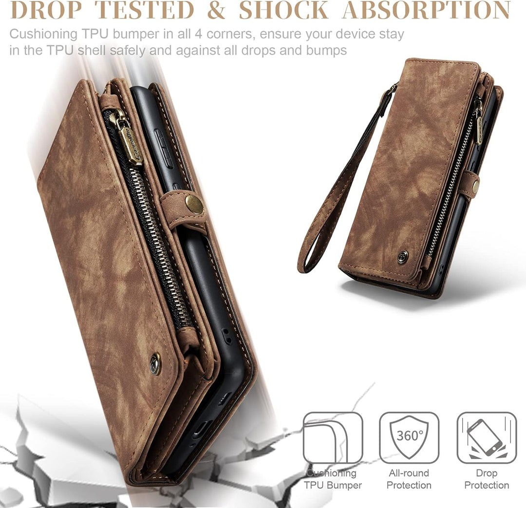 UFinetech 2-in-1 Samsung Galaxy S21 Ultra Hülle Tasche TPU Leder Handy Flip Magnetische mit Ständer