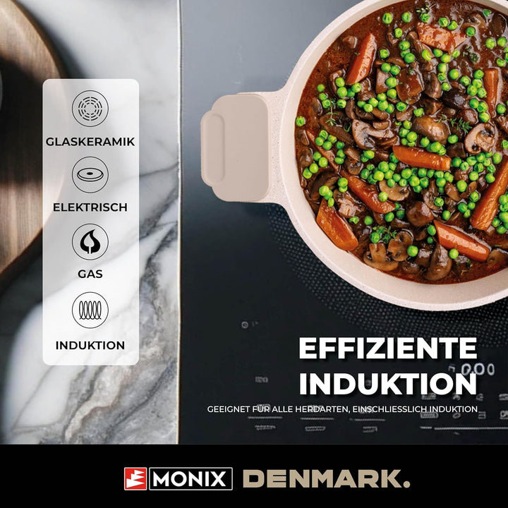 MONIX Denmark | Kochgeschirr-Set, 10-teilig, Aluminiumguss mit Antihaftbeschichtung, geeignet für al