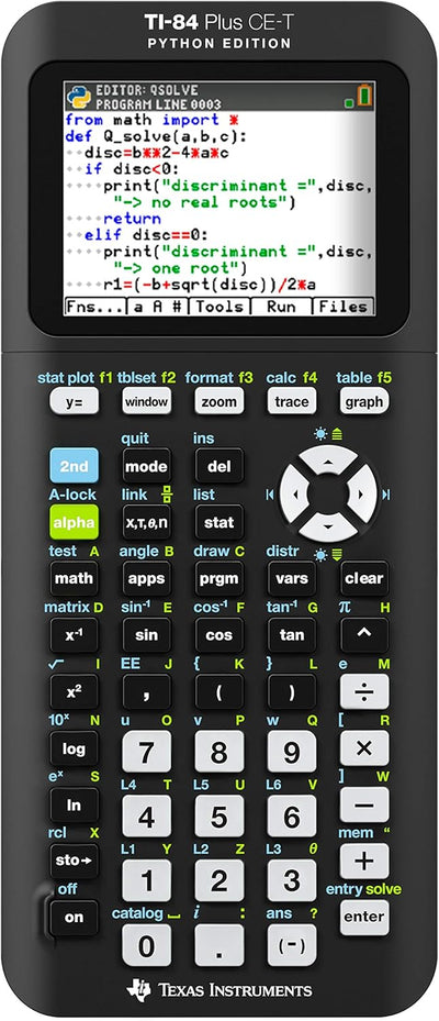 Texas Instruments TI-84 Plus CE-T Python Edition Grafischer Taschenrechner (Farbdisplay) Schwarz Sin