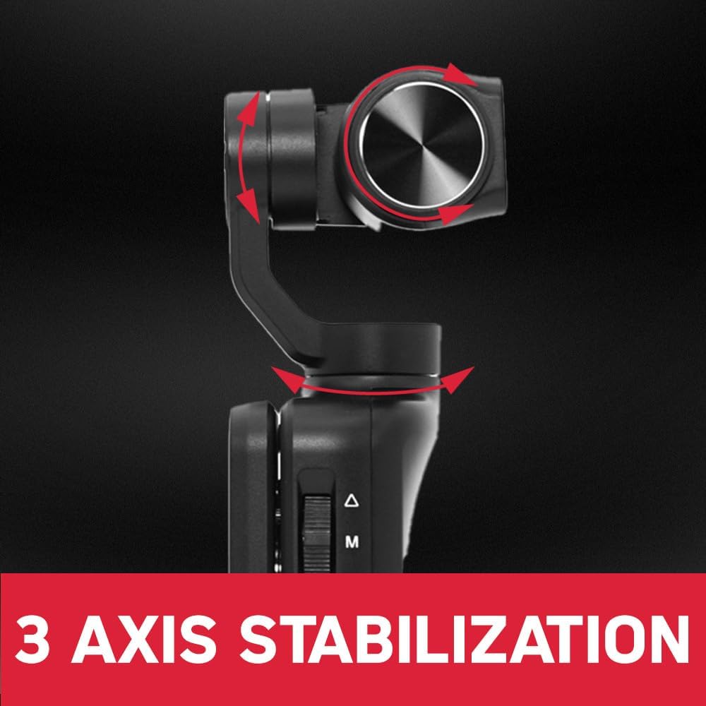AGFA Photo Gimbal Realimove MC3X - Caméra Stabilisateur 3 Axes 4K Ultra HD, Écran Tactile Rotatif 3,