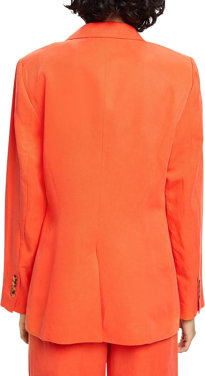 ESPRIT Einreihiger Blazer mit Leinen 44 Orange Red, 44 Orange Red