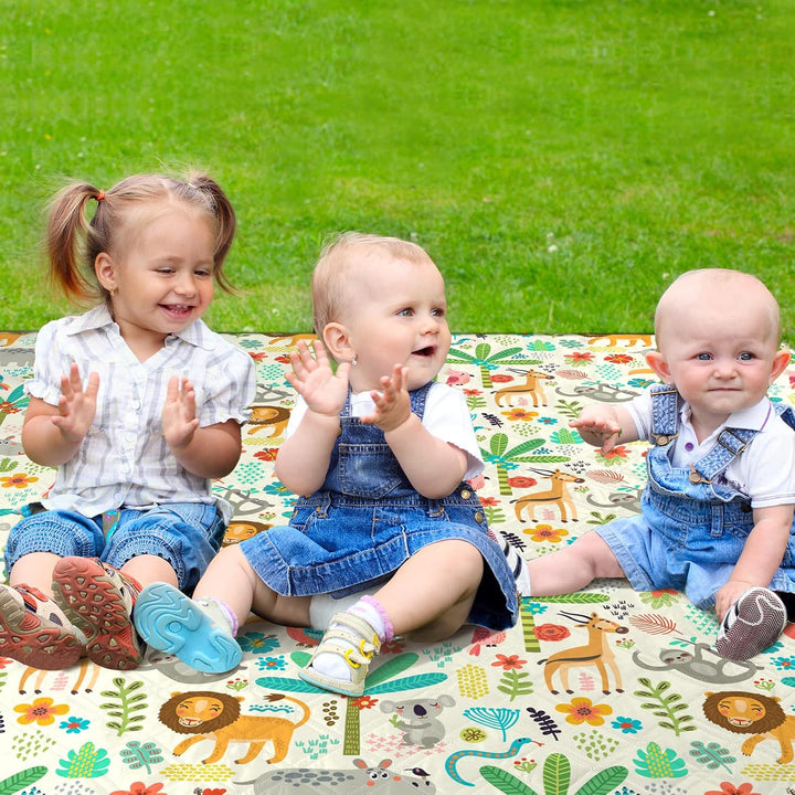 Extra gross Kinder Picknickdecke Wasserdicht 200 * 200cm, Strandmatte Campingdecke Gepolstert Faltba