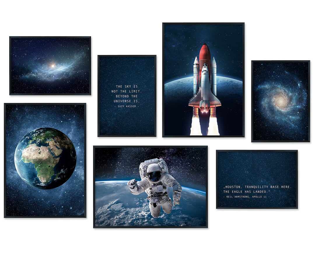 Hyggelig Home Premium Poster Set - 7 passende Bilder im stilvollen Set - Collage Deko - Set Space 3