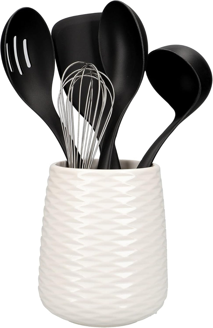 KitchenAid 6er Set Küchenutensilien und Halter, Antihaftbeschichtet, Spülmaschinenfest, Kochgeschirr