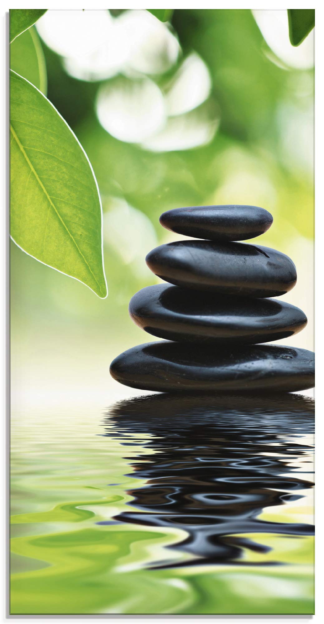 ARTland Glasbilder Wandbild Glas Bild einteilig 30x60 cm Hochformat Asien Wellness Entspannung Spa Z