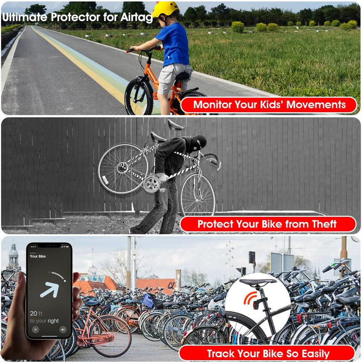 Halterung für AirTag Fahrrad Versteckt, GPS Tracker Fahrrad Diebstahlschutz - Sattelpfosten Reflekto