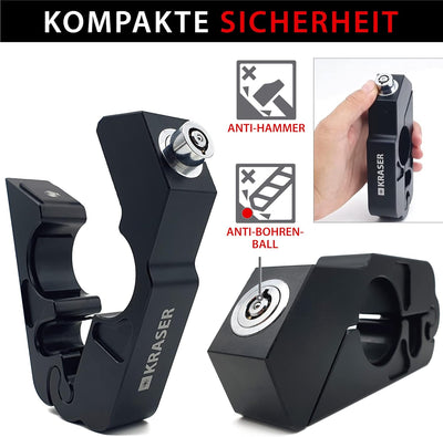 KRASER KR720B Motorrad Bremshebelschloss, Hochwertig Sicherheitsschloss, CNC, Motorradschloss Vespa