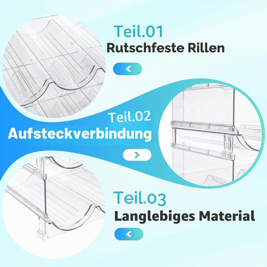 4 Etagen Stapelbares Flaschenregal Weinregal Flaschenhalter für 16 Flaschen, 39 x 21cm Kunststoff Wa